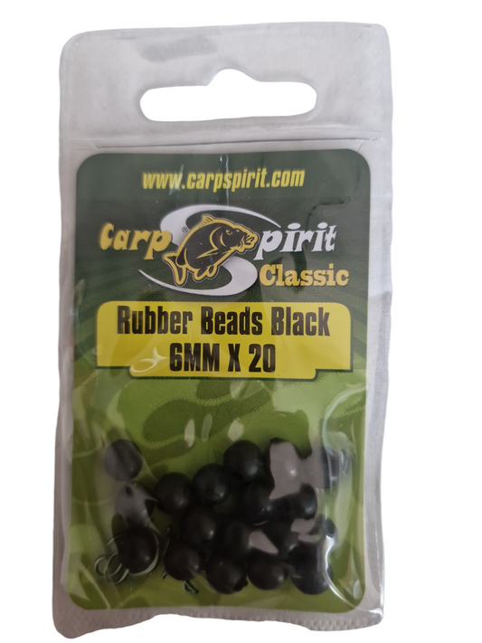 Perles CarpSpirit Rubber Beads 6 mm X 20 NOIR